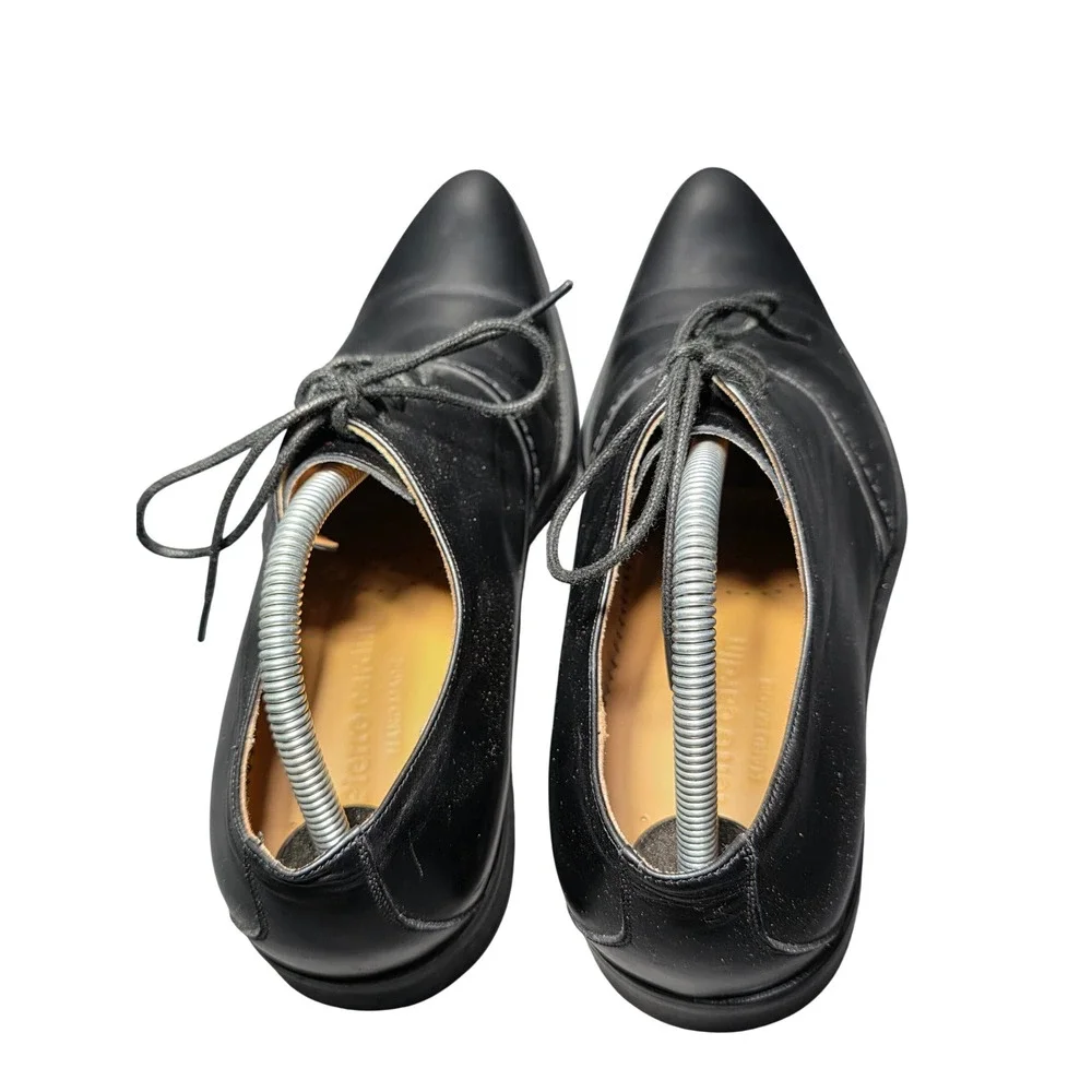 Pierre Cardin Mens Black Leather Oxford Dress Shoes V86100-3 Size 40